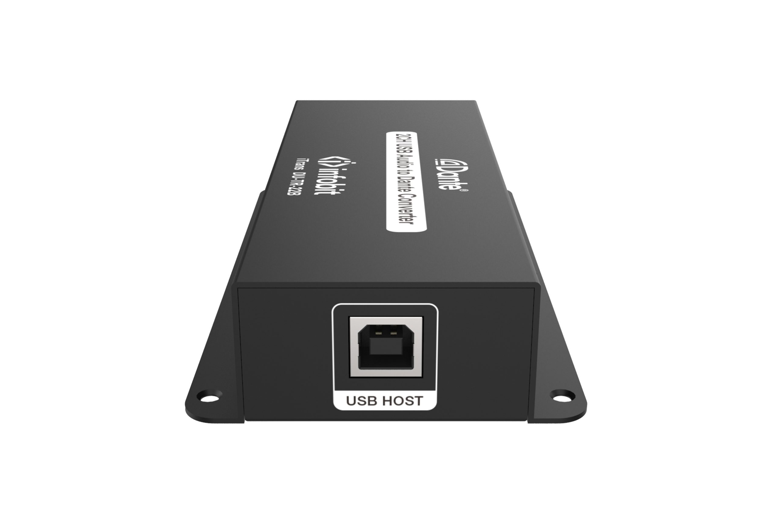 Infobit, iTrans DU-TR-22B, 2-х канальный Dante USB-аудио кодер/декодер (TR) с PoE, порт USB B